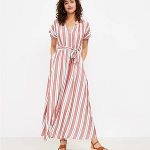 Loft Striped Maxi Shirtdress